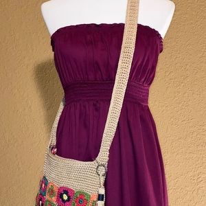 Free People strapless plum stretch empire sundress
